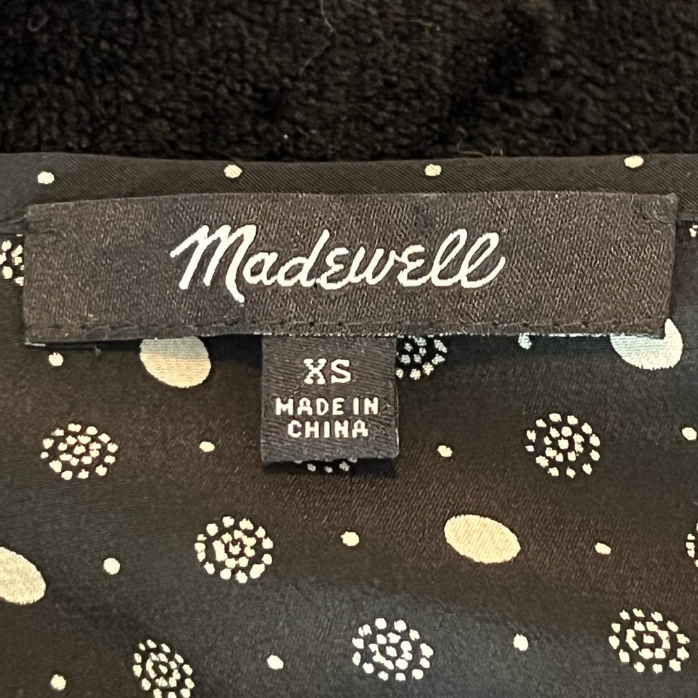 Madewell Black and White Polka Dot Romper with Ruffled Sleeves - Picture 3 of 3